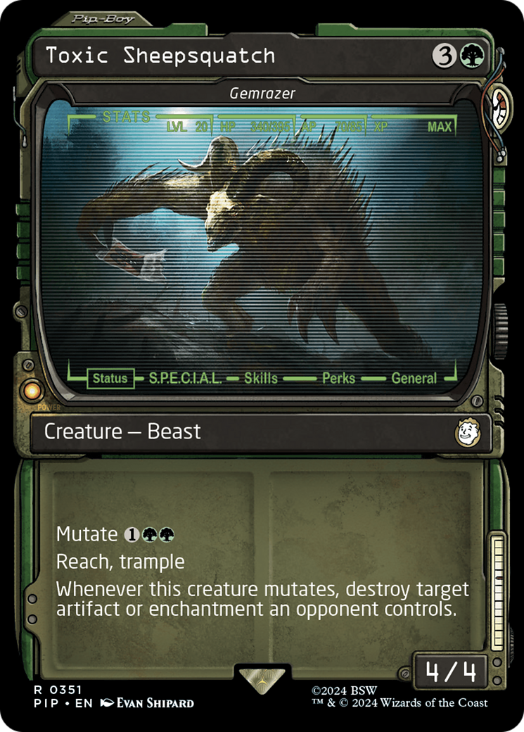 Toxic Sheepsquatch - Gemrazer (Showcase) [Fallout] | Boutique FDB TCG