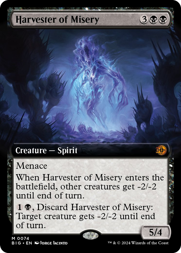 Harvester of Misery (Extended Art) [Outlaws of Thunder Junction: The Big Score] | Boutique FDB TCG