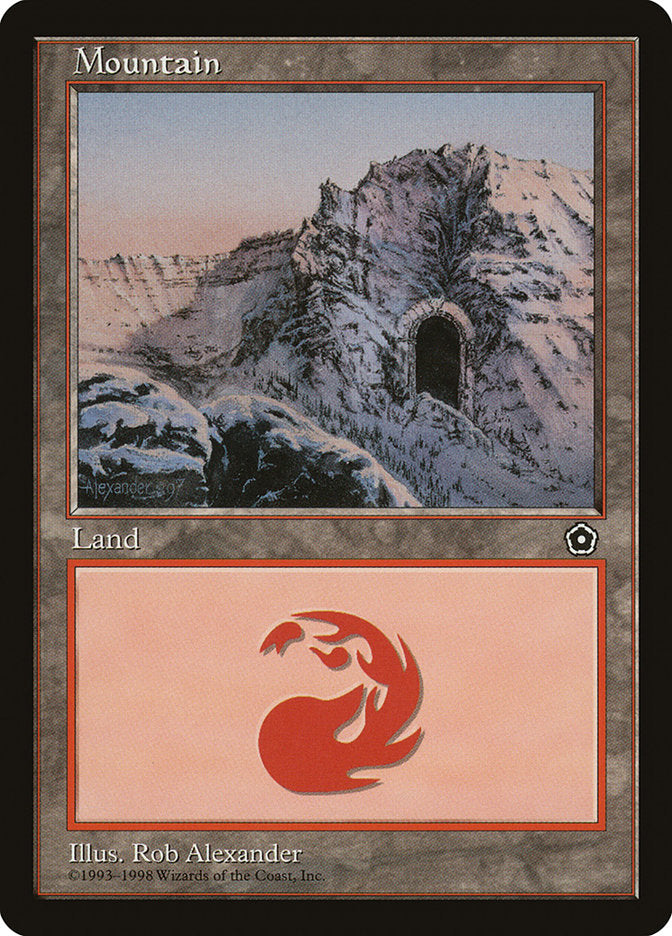 Mountain (Signature on Left / Cave on Right) [Portal Second Age] | Boutique FDB TCG