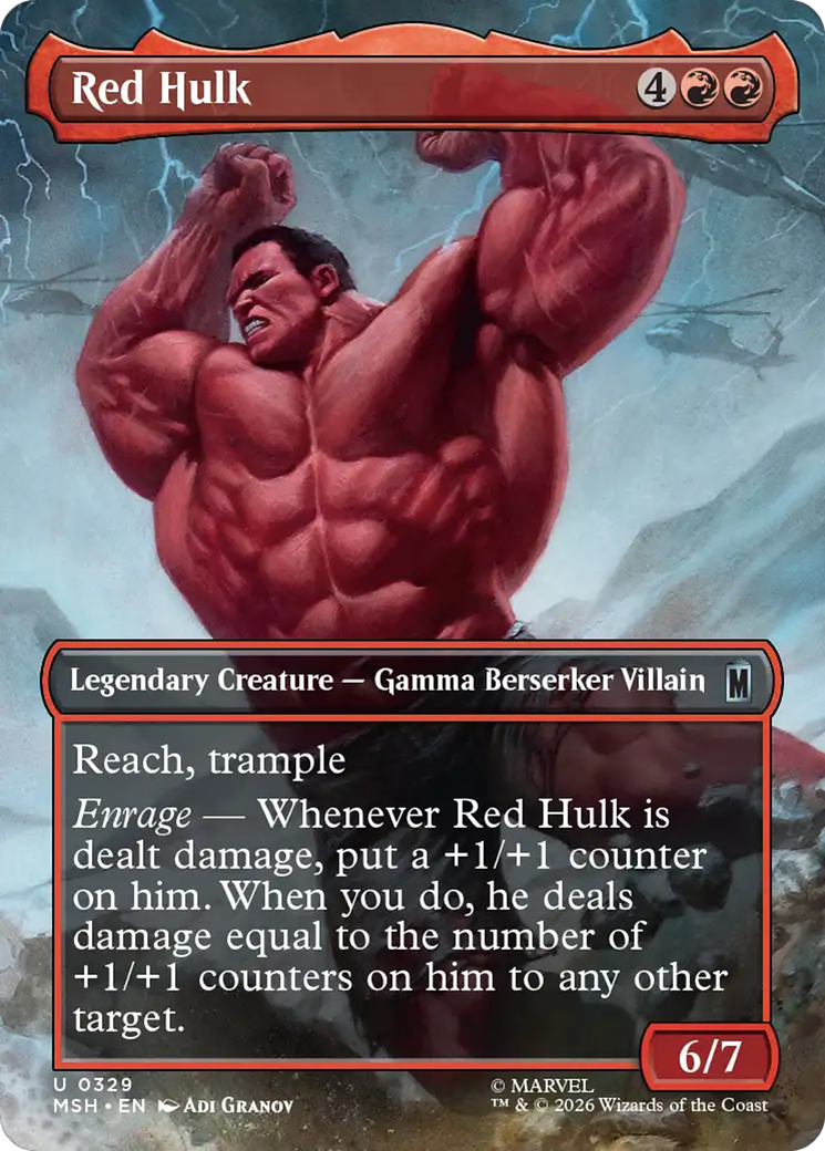 Red Hulk (Borderless) [Marvel Super Heroes] | Boutique FDB TCG
