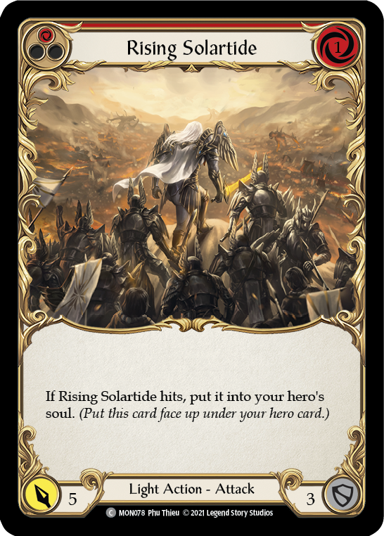 Rising Solartide (Red) [MON078-RF] (Monarch)  1st Edition Rainbow Foil | Boutique FDB TCG
