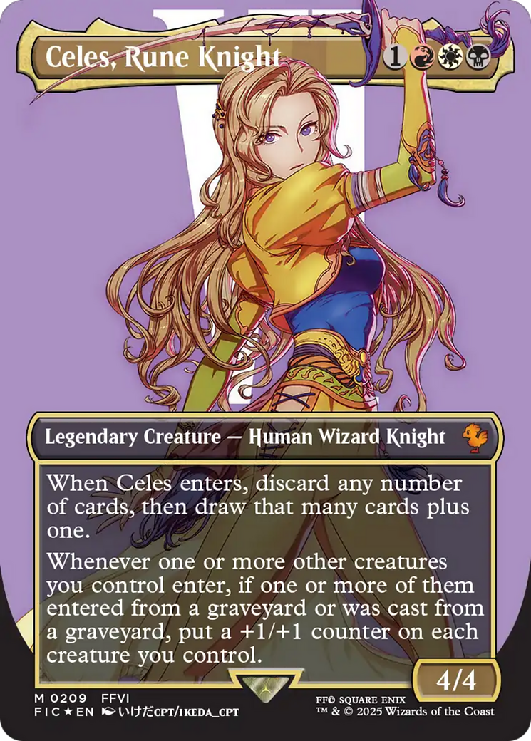 Celes, Rune Knight (Borderless) (Surge Foil) [FINAL FANTASY Commander] | Boutique FDB TCG