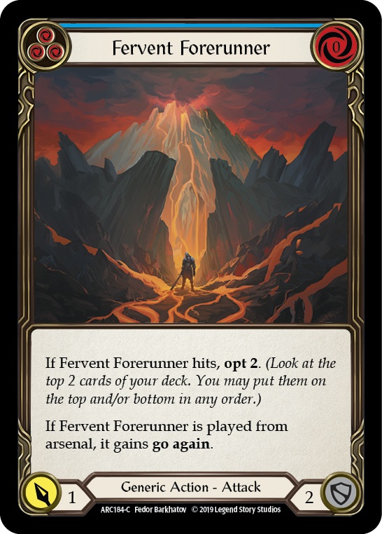 Fervent Forerunner (Blue) [ARC184-C] (Arcane Rising)  1st Edition Normal | Boutique FDB TCG