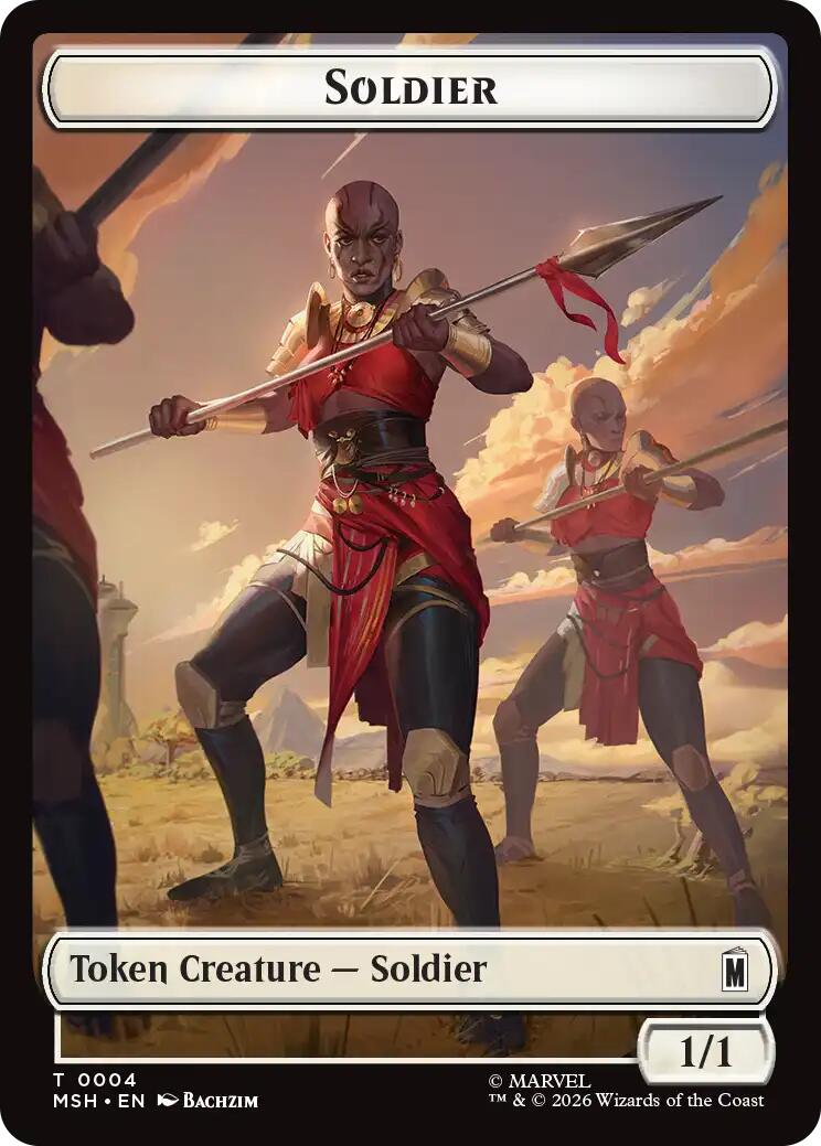 Soldier // Clue Double-Sided Token [Marvel Super Heroes Tokens] | Boutique FDB TCG