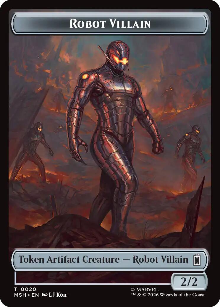 Hero // Robot Villain Double-Sided Token [Marvel Super Heroes Tokens] | Boutique FDB TCG