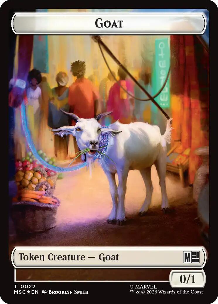 Goat // Soldier Double-Sided Token (Surge Foil) [Marvel Super Heroes Commander Tokens] | Boutique FDB TCG