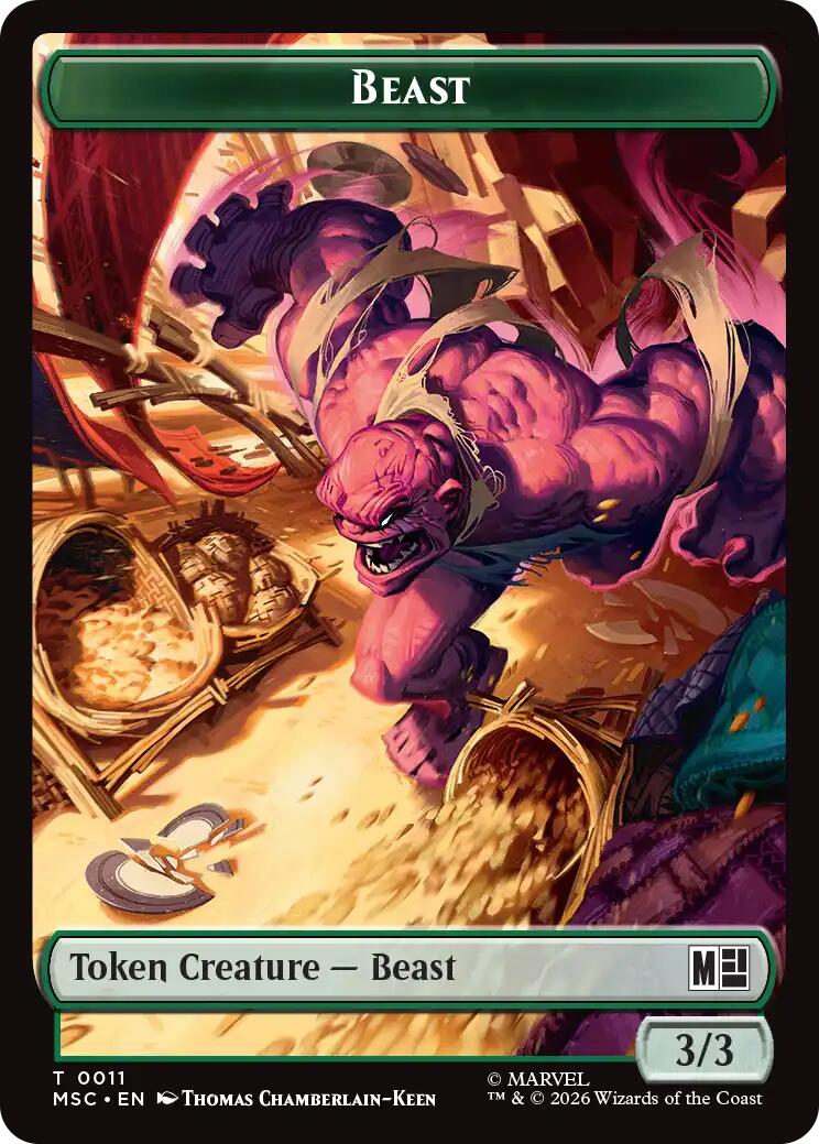Beast // Vibranium Double-Sided Token [Marvel Super Heroes Commander Tokens] | Boutique FDB TCG