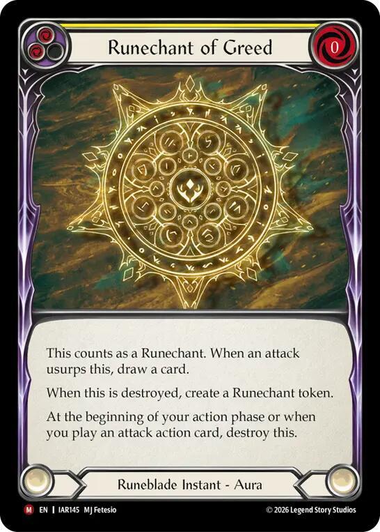 Runechant of Greed (IAR145) [Usurp the Shadow Throne] | Boutique FDB TCG