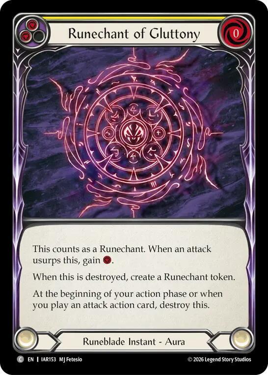 Runechant of Gluttony (IAR153) [Usurp the Shadow Throne] | Boutique FDB TCG