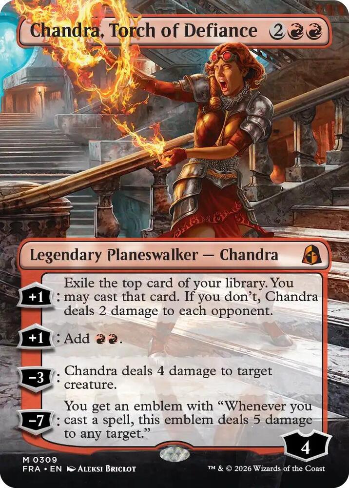 Chandra, Torch of Defiance (Borderless) (309) [Reality Fracture] | Boutique FDB TCG