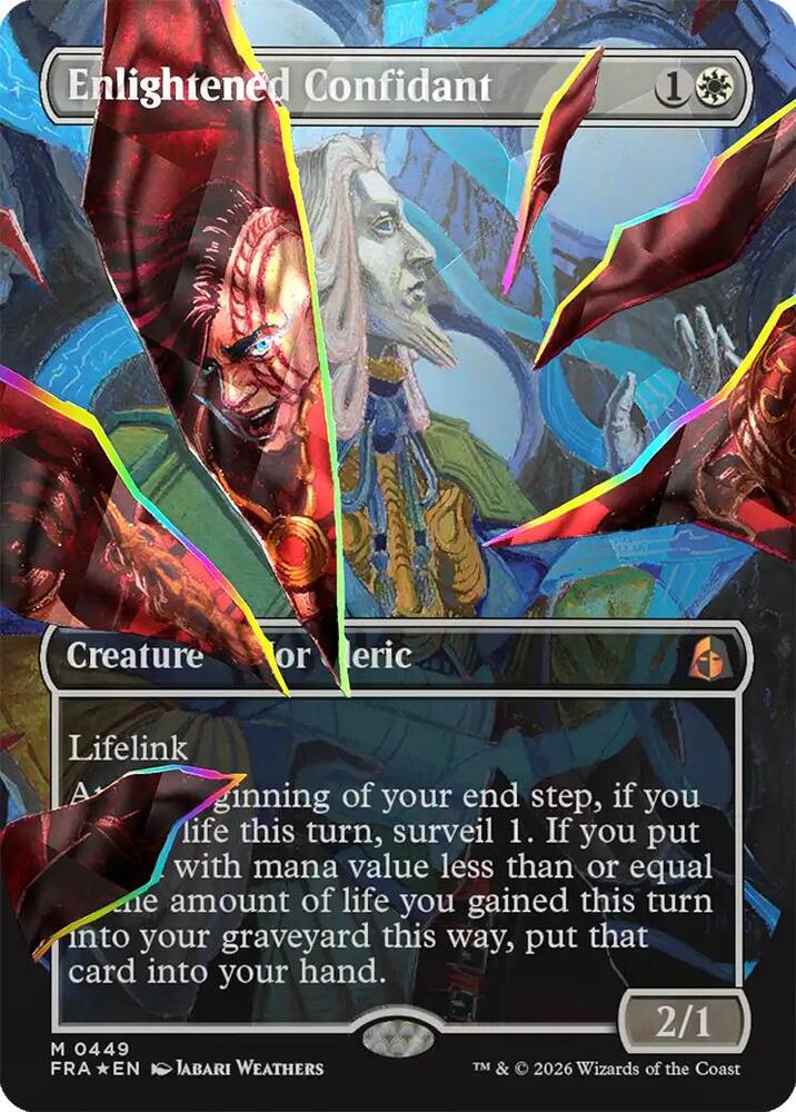 Enlightened Confidant (Borderless) (Facet Foil) (0449) [Reality Fracture] | Boutique FDB TCG