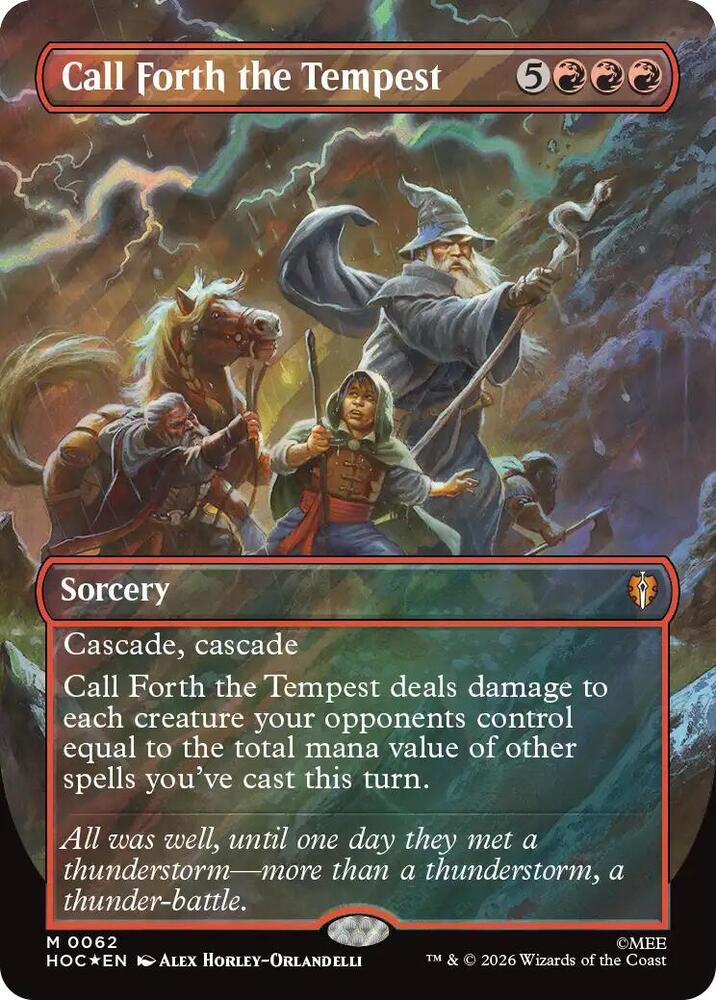 Call Forth the Tempest (Borderless) (Surge Foil) (62) [The Hobbit: Eternal-Legal] | Boutique FDB TCG
