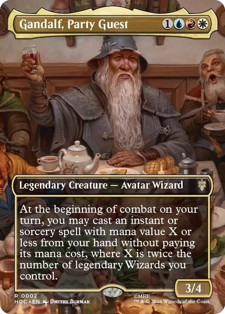 Gandalf, Party Guest (Borderless) (2) [The Hobbit: Eternal-Legal] | Boutique FDB TCG