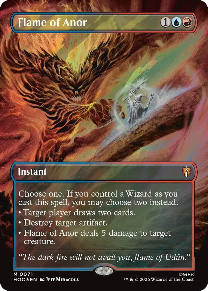 Flame of Anor (Borderless) (Surge Foil) (71) [The Hobbit: Eternal-Legal] | Boutique FDB TCG
