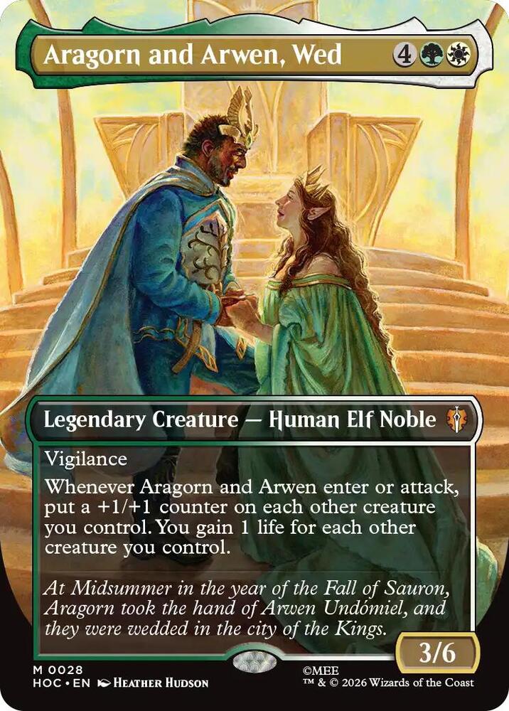 Aragorn and Arwen, Wed (Borderless) (28) [The Hobbit: Eternal-Legal] | Boutique FDB TCG