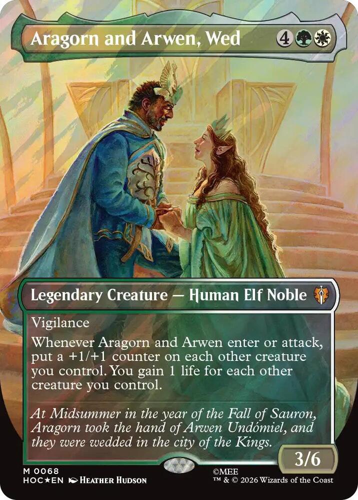 Aragorn and Arwen, Wed (Borderless) (Surge Foil) (68) [The Hobbit: Eternal-Legal] | Boutique FDB TCG
