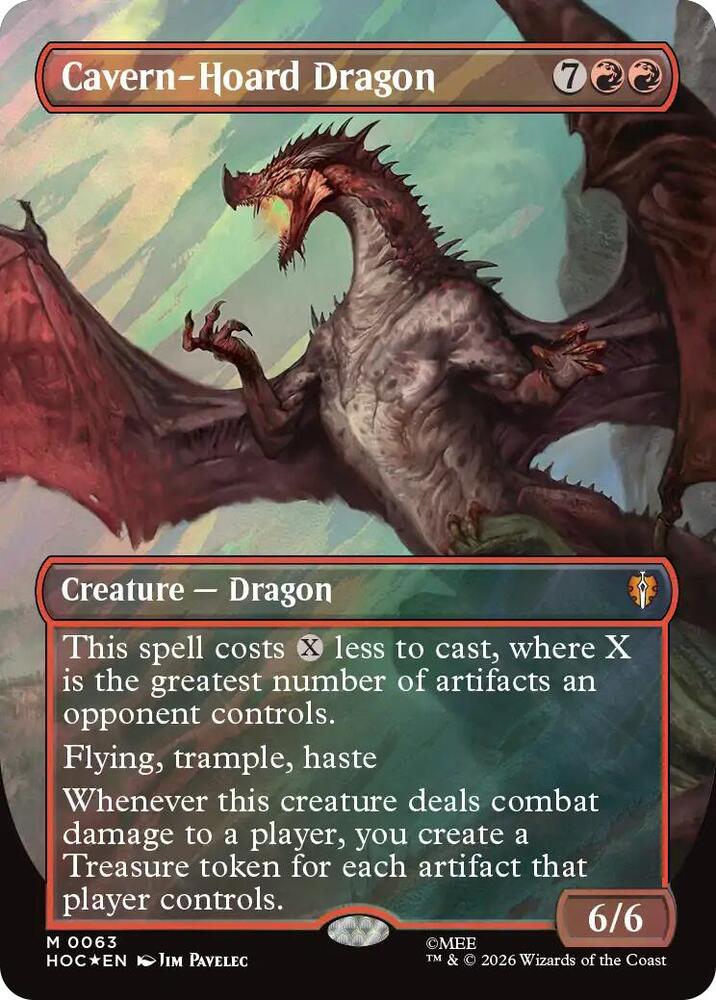 Cavern-Hoard Dragon (Borderless) (Surge Foil) (63) [The Hobbit: Eternal-Legal] | Boutique FDB TCG