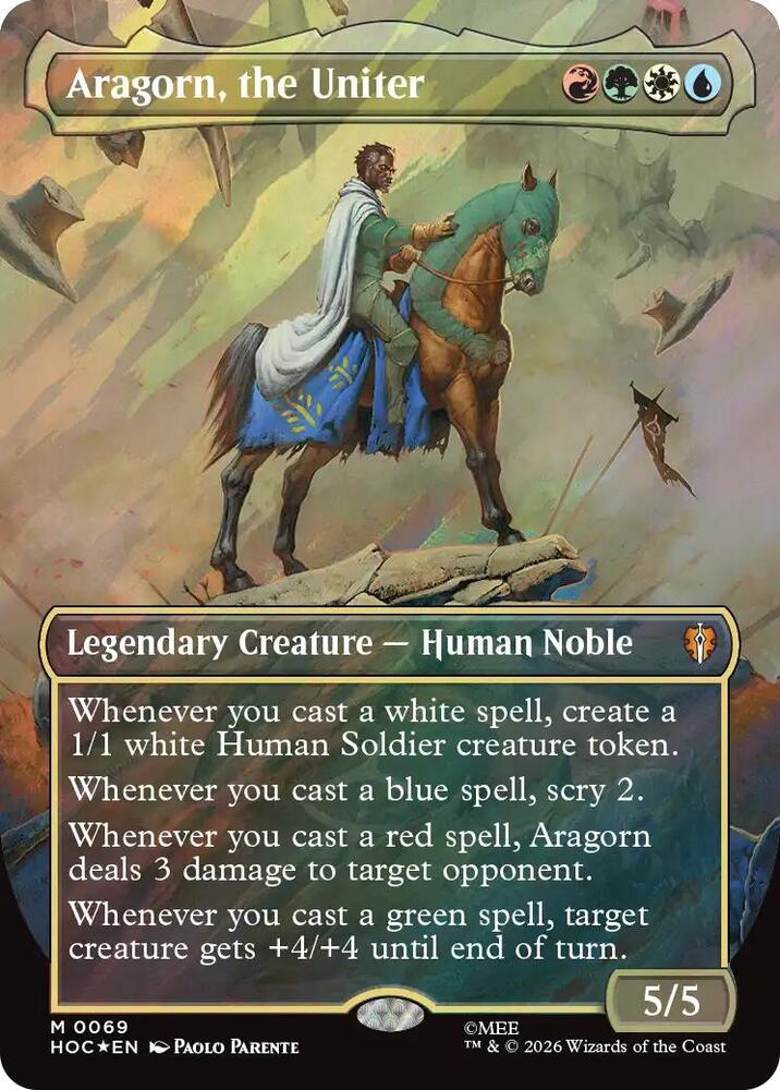 Aragorn, the Uniter (Borderless) (Surge Foil) (69) [The Hobbit: Eternal-Legal] | Boutique FDB TCG