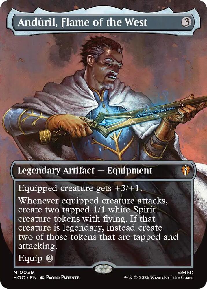 Anduril, Flame of the West (Borderless) (39) [The Hobbit: Eternal-Legal] | Boutique FDB TCG