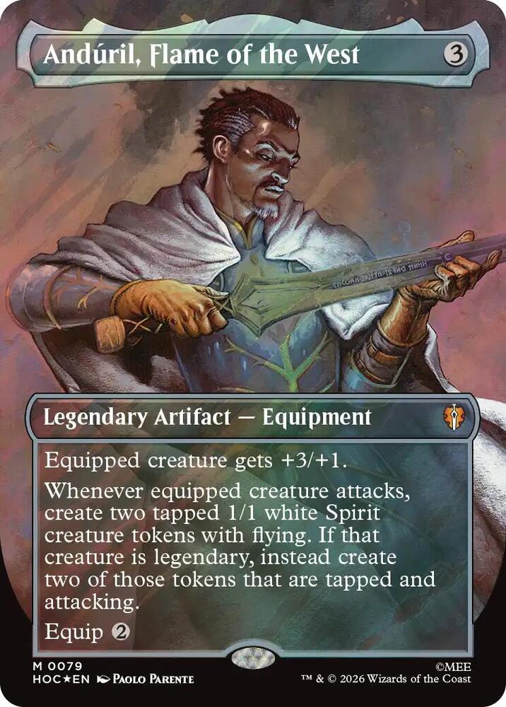 Anduril, Flame of the West (Borderless) (Surge Foil) (79) [The Hobbit: Eternal-Legal] | Boutique FDB TCG