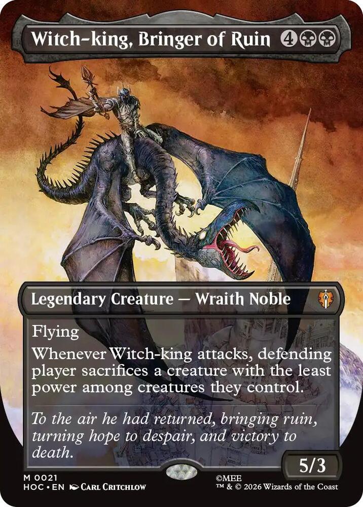 Witch-king, Bringer of Ruin (Borderless) (21) [The Hobbit: Eternal-Legal] | Boutique FDB TCG
