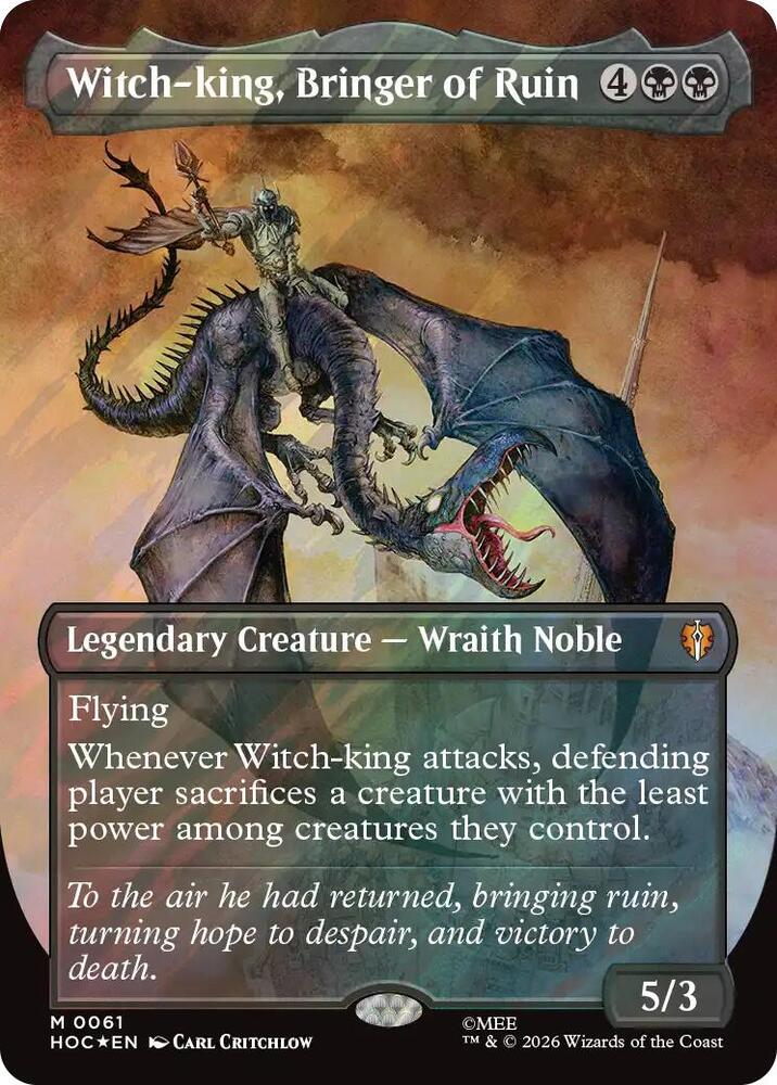Witch-king, Bringer of Ruin (Borderless) (Surge Foil) (61) [The Hobbit: Eternal-Legal] | Boutique FDB TCG