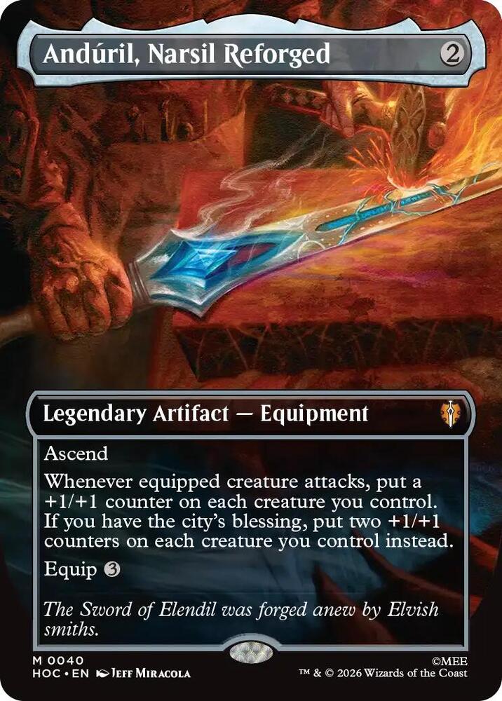 Anduril, Narsil Reforged (Borderless) (40) [The Hobbit: Eternal-Legal] | Boutique FDB TCG