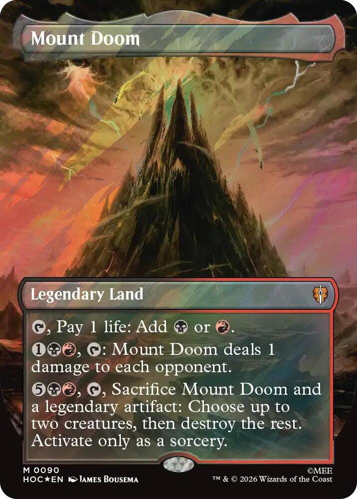 Mount Doom (Borderless) (Surge Foil) (90) [The Hobbit: Eternal-Legal] | Boutique FDB TCG