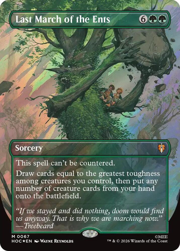 Last March of the Ents (Borderless) (Surge Foil) (67) [The Hobbit: Eternal-Legal] | Boutique FDB TCG