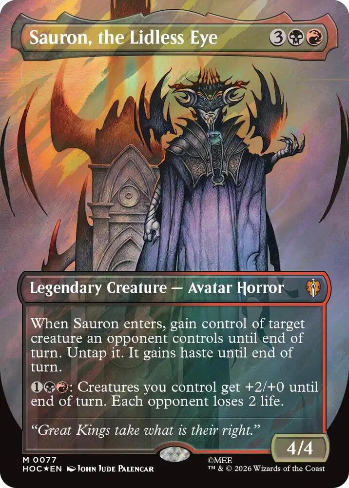 Sauron, the Lidless Eye (Borderless) (Surge Foil) (77) [The Hobbit: Eternal-Legal] | Boutique FDB TCG
