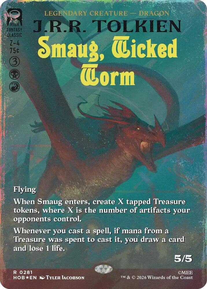 Smaug, Wicked Worm (Borderless) (Surge Foil) (281) [The Hobbit] | Boutique FDB TCG