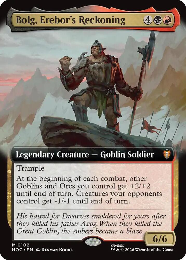Bolg, Erebor's Reckoning (Extended Art) (102) [The Hobbit: Eternal-Legal] | Boutique FDB TCG