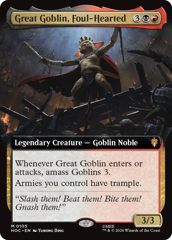 Great Goblin, Foul-Hearted (Extended Art) (105) [The Hobbit: Eternal-Legal] | Boutique FDB TCG