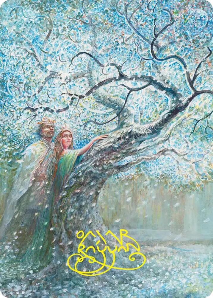 Flowering of the White Tree Art Card (Gold-Stamped Signature) (27) [The Hobbit Art Series] | Boutique FDB TCG