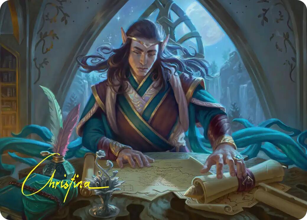 Elrond, Moon-Reader Art Card (Gold-Stamped Signature) [The Hobbit Art Series] | Boutique FDB TCG