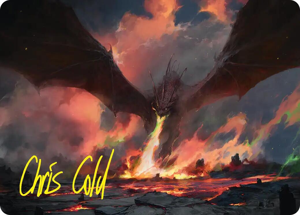 Smaug, the Great Calamity Art Card (Gold-Stamped Signature) [The Hobbit Art Series] | Boutique FDB TCG