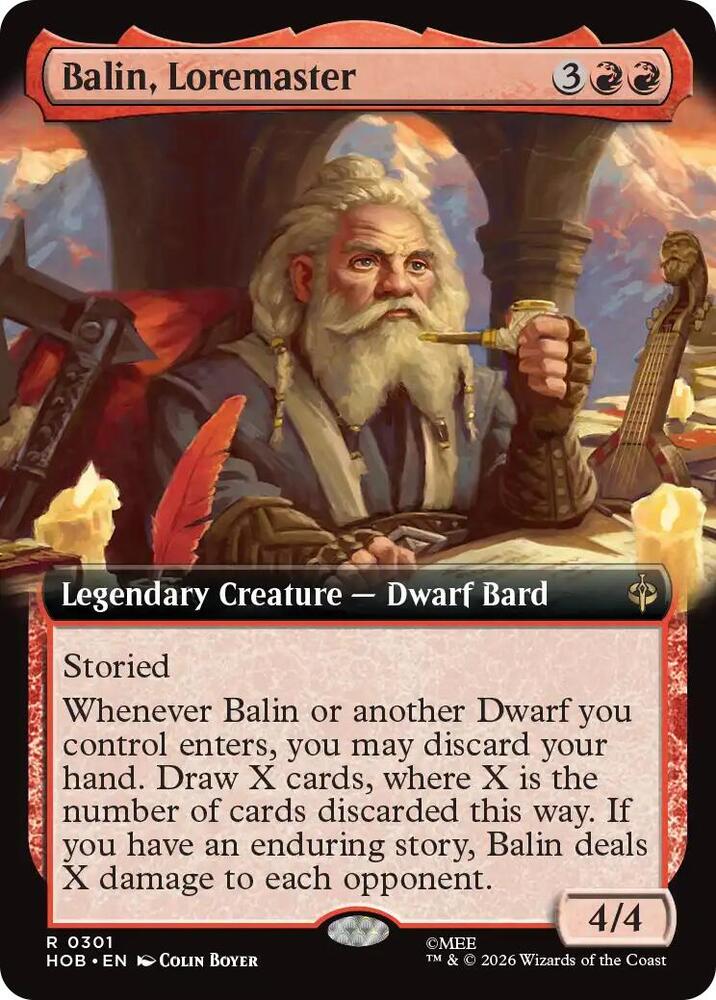 Balin, Loremaster (Extended Art) (301) [The Hobbit] | Boutique FDB TCG