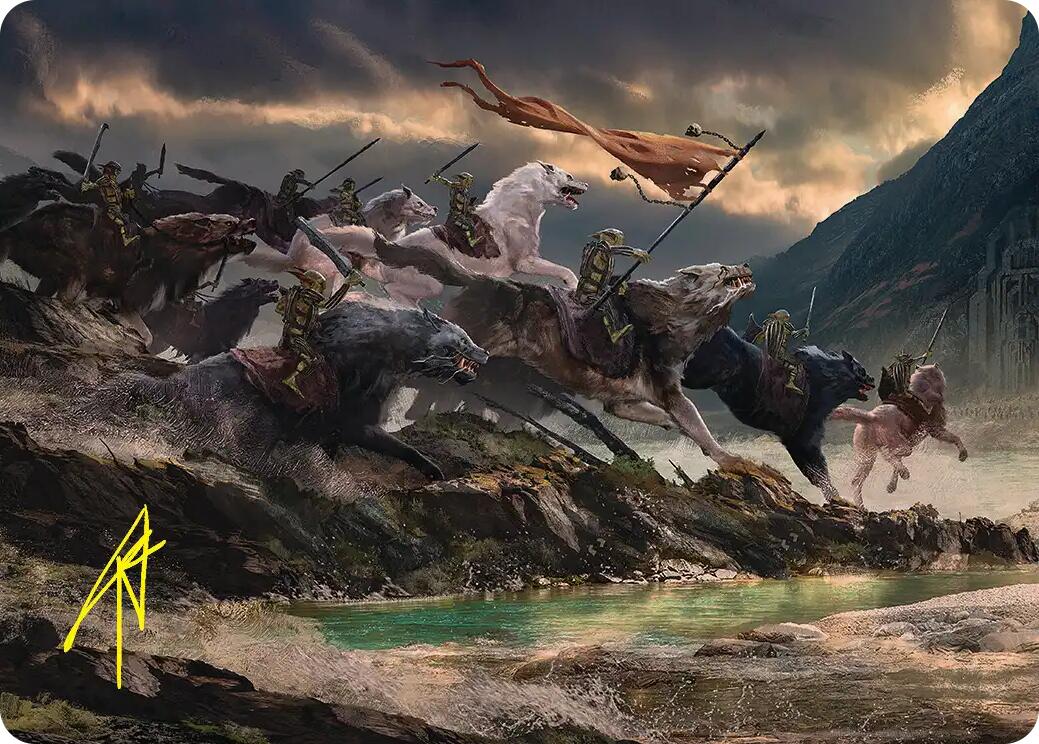 Tide of Fury and Disorder Art Card (Gold-Stamped Signature) [The Hobbit Art Series] | Boutique FDB TCG