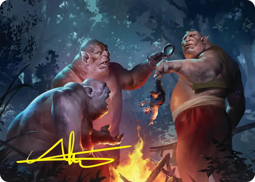 Tom, Bert, and William Art Card (Gold-Stamped Signature) [The Hobbit Art Series] | Boutique FDB TCG