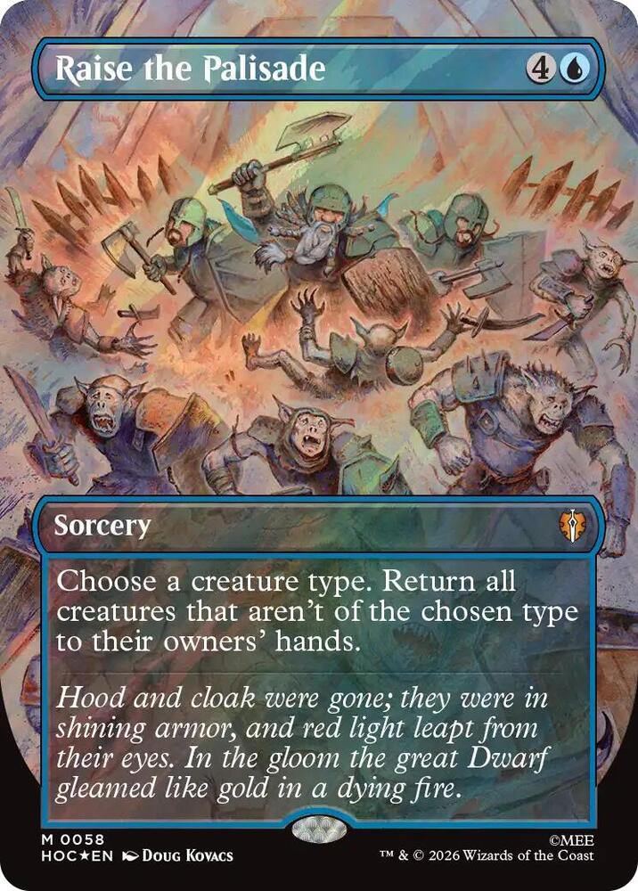 Raise the Palisade (Borderless) (Surge Foil) (58) [The Hobbit: Eternal-Legal] | Boutique FDB TCG
