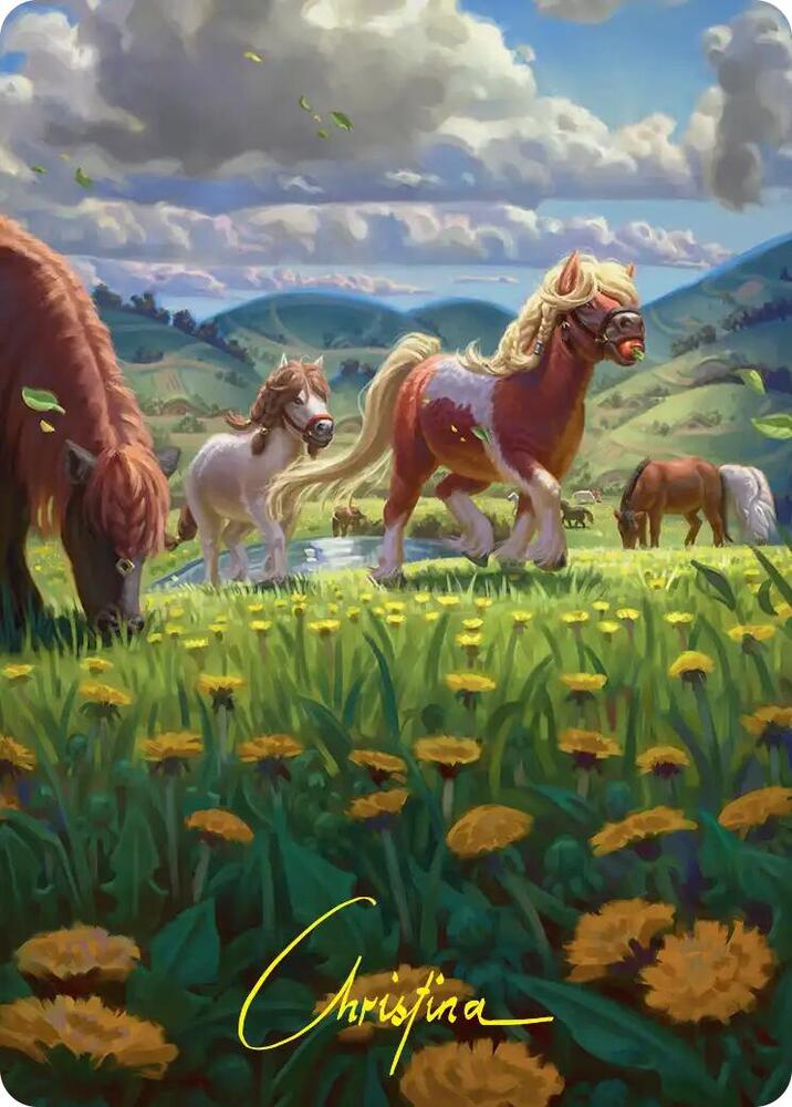 Troop of Ponies Art Card (Gold-Stamped Signature) (1) [The Hobbit Art Series] | Boutique FDB TCG