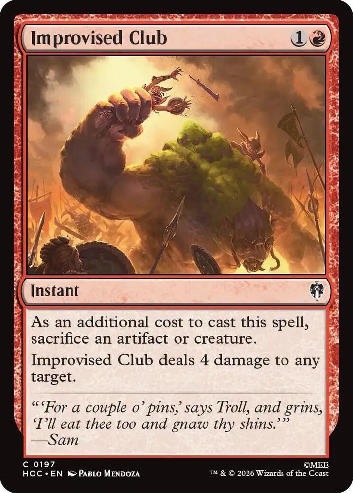 Improvised Club (197) [The Hobbit: Eternal-Legal] | Boutique FDB TCG
