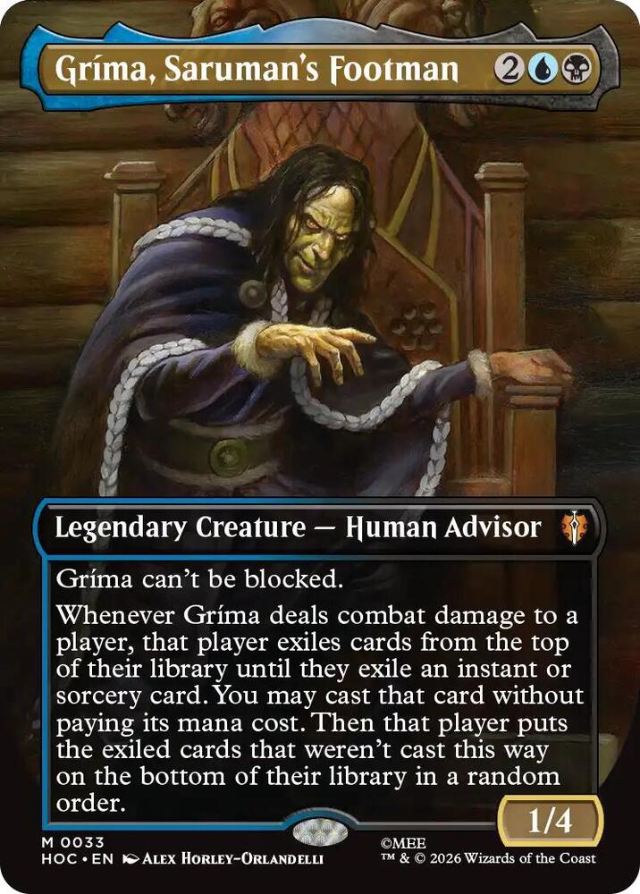 Grima, Saruman's Footman (Borderless) (33) [The Hobbit: Eternal-Legal] | Boutique FDB TCG