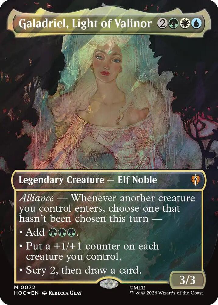 Galadriel, Light of Valinor (Borderless) (Surge Foil) (72) [The Hobbit: Eternal-Legal] | Boutique FDB TCG
