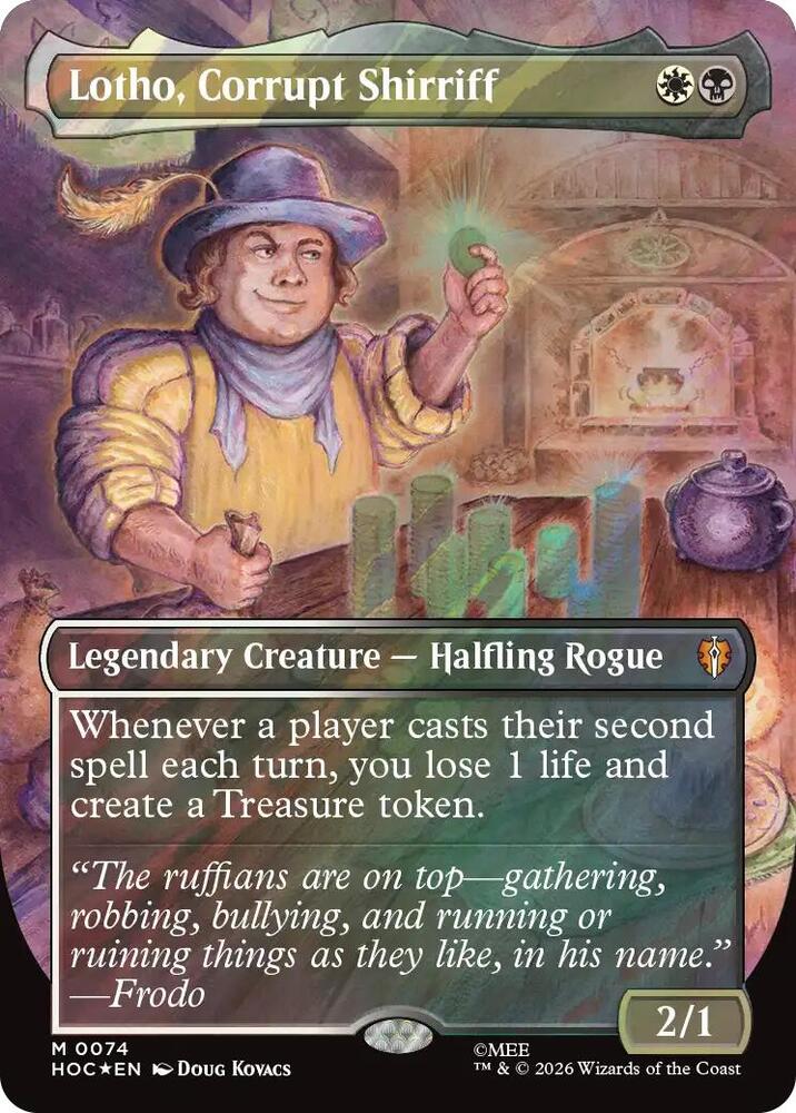 Lotho, Corrupt Shirriff (Borderless) (Surge Foil) (74) [The Hobbit: Eternal-Legal] | Boutique FDB TCG