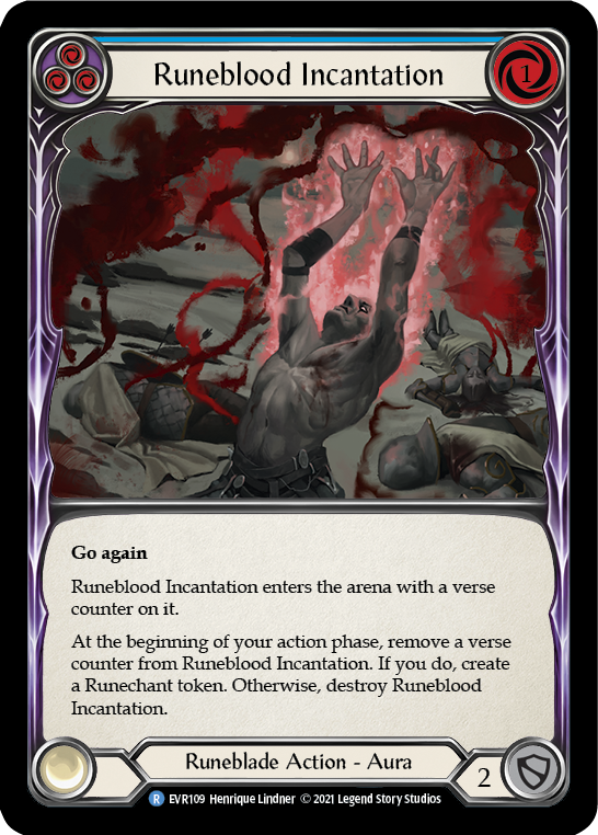 Runeblood Incantation (Blue) [EVR109] (Everfest)  1st Edition Rainbow Foil | Boutique FDB TCG