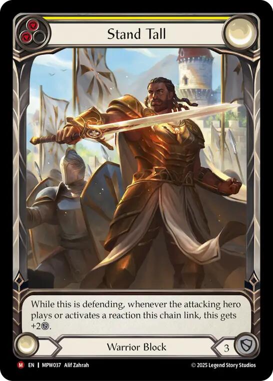 Stand Tall (Yellow) (Extended Art) [MPW037] (Mastery Pack Warrior)  Rainbow Foil | Boutique FDB TCG