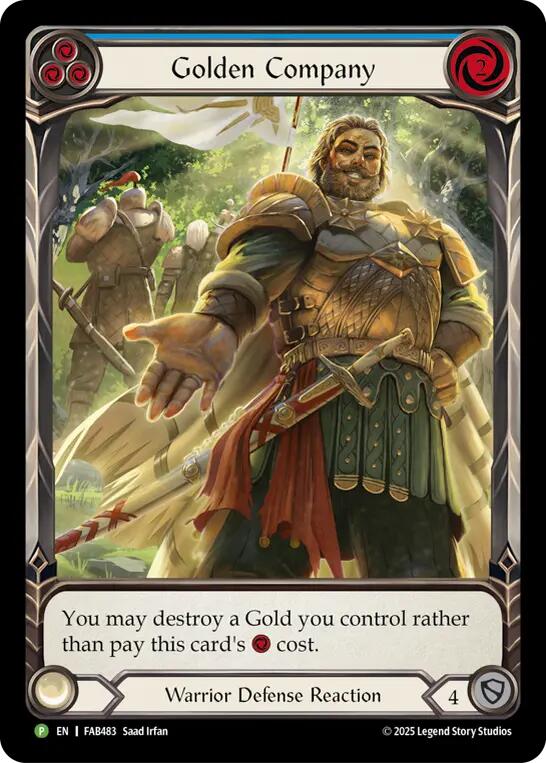 Golden Company (Blue) [FAB483] (Promo)  Rainbow Foil | Boutique FDB TCG
