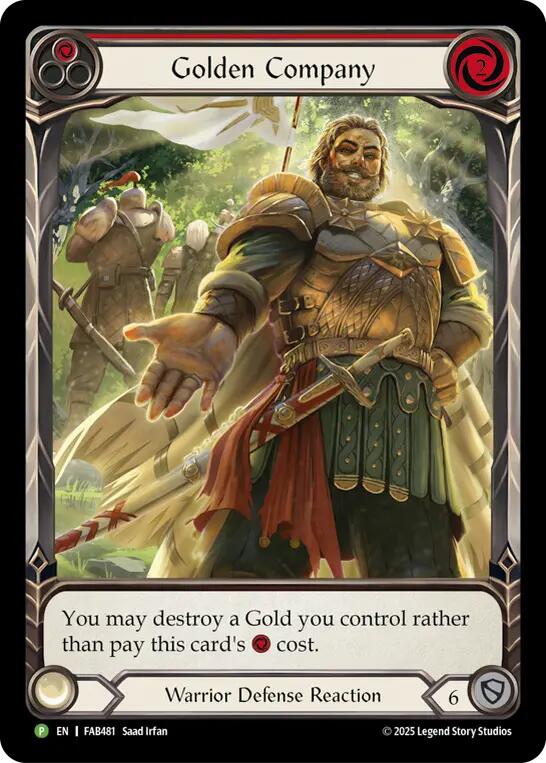 Golden Company (Red) [FAB481] (Promo)  Rainbow Foil | Boutique FDB TCG