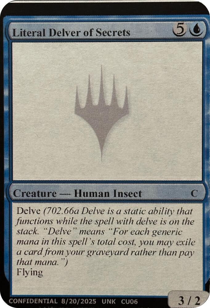 Literal Delver of Secrets [Un-Known Event Playtest Cards] | Boutique FDB TCG
